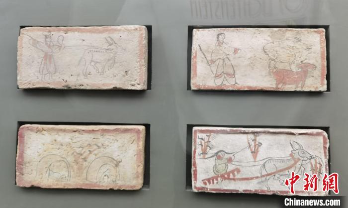 圖為嘉峪關(guān)長(zhǎng)城博物館館藏文物魏晉墓彩繪畫像磚中豐富多彩的古代農(nóng)牧業(yè)生產(chǎn)活動(dòng)。(資料圖) 丁思 攝