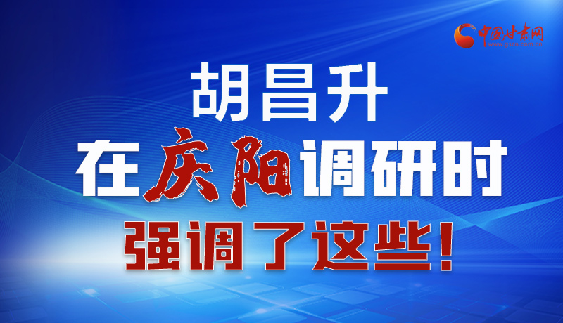 圖解|胡昌升在慶陽調(diào)研時(shí)強(qiáng)調(diào)了這些！