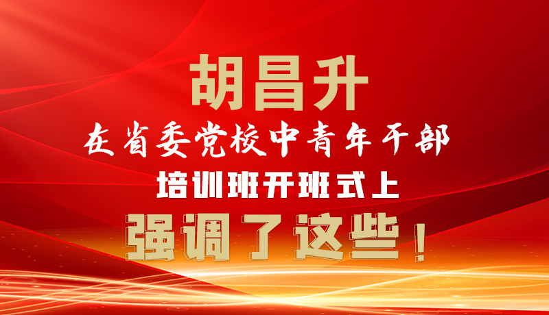 圖解|胡昌升在省委黨校中青年干部培訓(xùn)班開班式上強(qiáng)調(diào)了這些！