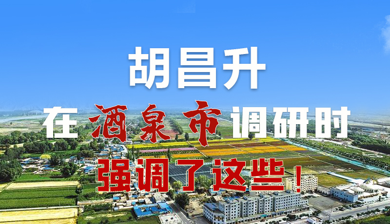 圖解|胡昌升在酒泉市調(diào)研時(shí)強(qiáng)調(diào)了這些！
