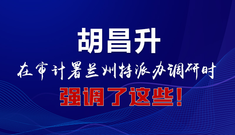 圖解|胡昌升在審計(jì)署蘭州特派辦調(diào)研時(shí)強(qiáng)調(diào)了這些！