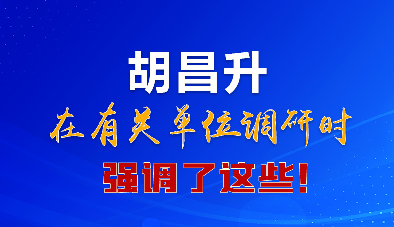圖解|胡昌升在有關(guān)單位調(diào)研時強(qiáng)調(diào)了這些！