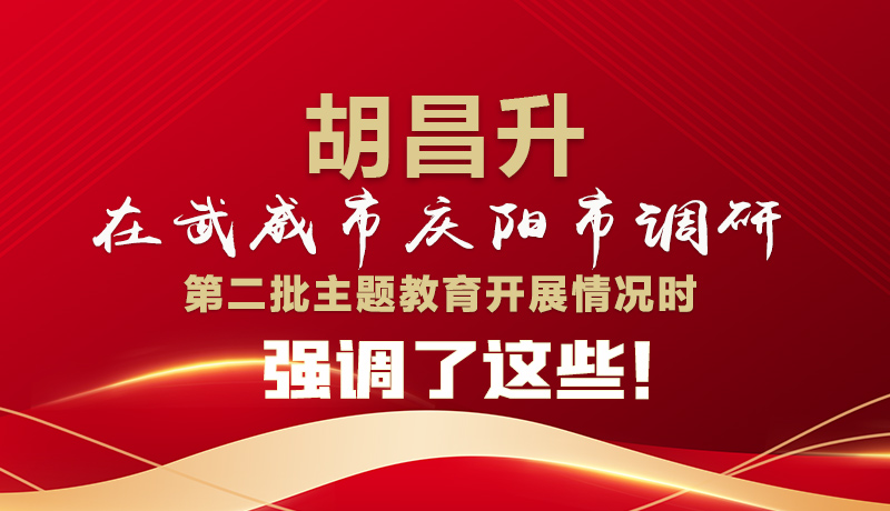 圖解|胡昌升在武威市慶陽(yáng)市調(diào)研第二批主題教育開(kāi)展情況時(shí)強(qiáng)調(diào)了這些！