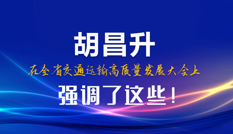 圖解|胡昌升在全省交通運(yùn)輸高質(zhì)量發(fā)展大會(huì)上強(qiáng)調(diào)了這些！