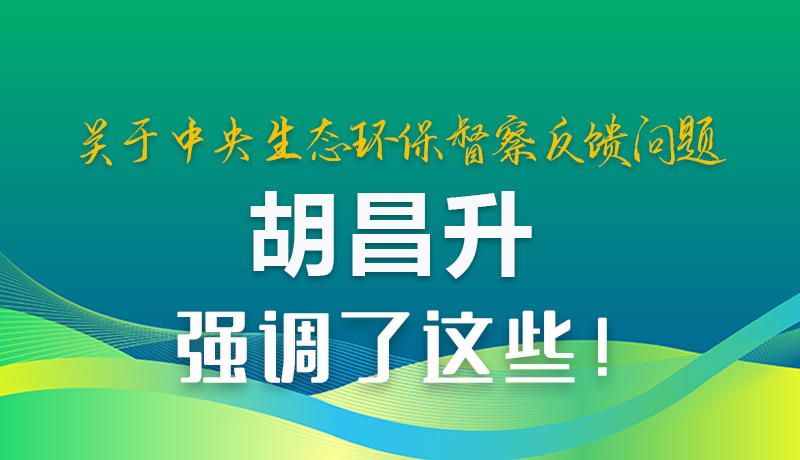 圖解|關(guān)于中央生態(tài)環(huán)保督察反饋問題 胡昌升強調(diào)了這些！